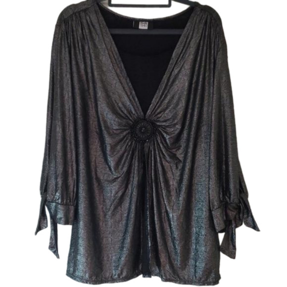 🎁Gorgeous Plus Size Top with Beaded Embellishment Size 14/16 - Picture 2 of 10